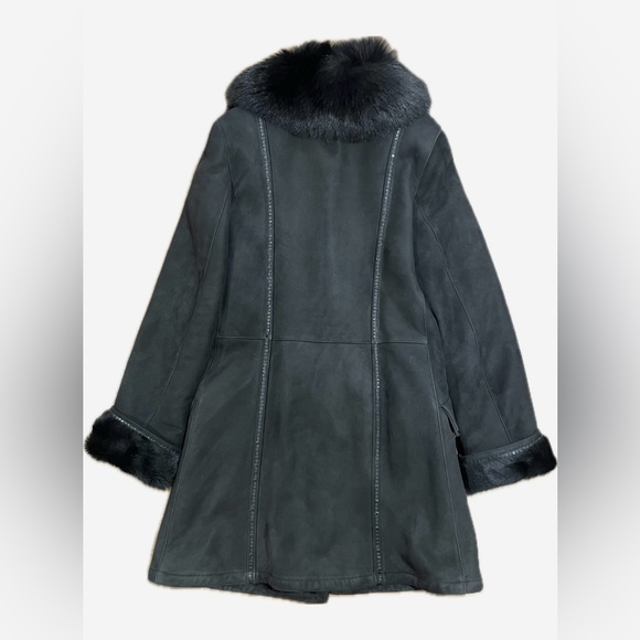 VINTAGE T.T.G private collection Spanish Enterfino Shearling Coat Sz L - Picture 5 of 10